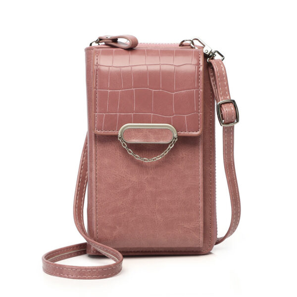 Women's Stone Pattern Chain Shoulder Bag: Stylish Mobile Phone Pouch - Image 6