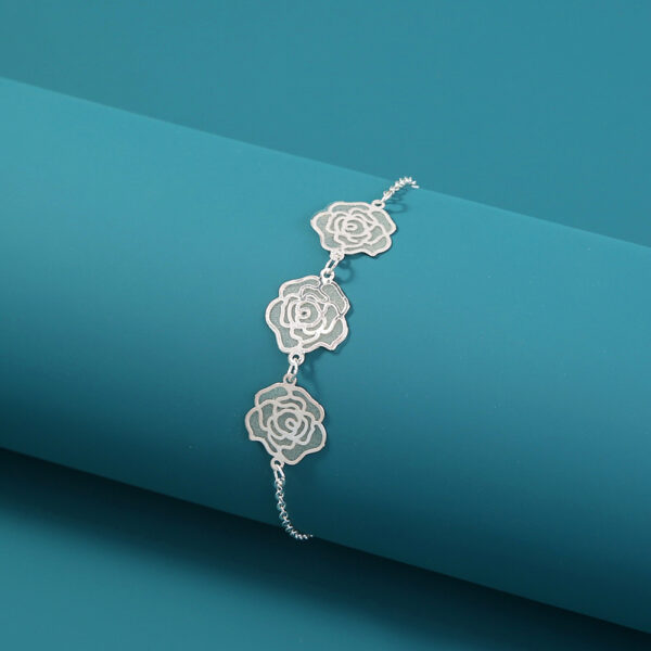 Trending Now-Glowing Copper Flower Bracelet with Silver Drip Accents | Luminous - Image 5