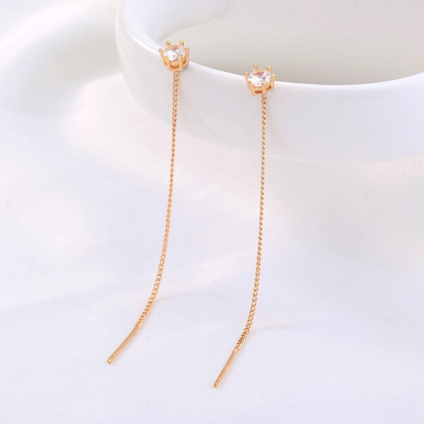 Shop the Finest Gold Six-Prong Zircon Copper Hardware Tassel Ear Wire for Elegance and Style! - Image 2