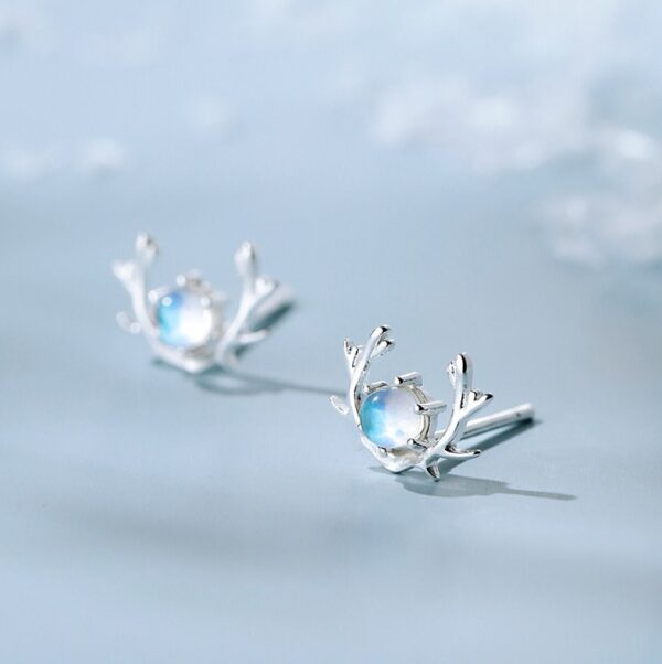 Exquisite Sterling Silver Elk Stud Earrings for Women - Image 2