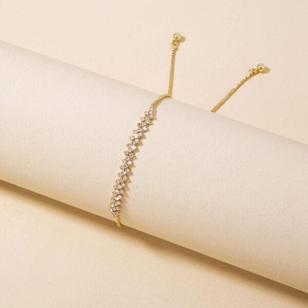 Stunning Micro paved Zircon Pendant & Bracelet Set | Brass Gold - Image 4
