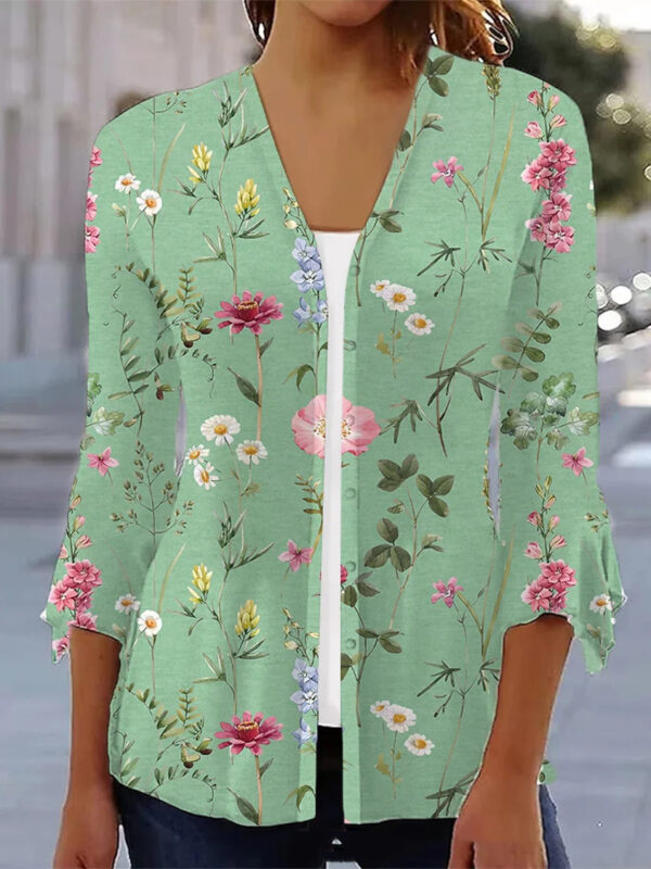 Printed Quarter Sleeve Cardigan: Stylish Knitwear for Fashionable Comfort - Image 7