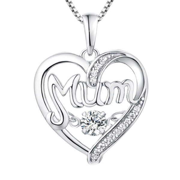 S925 Silver Heartbeat Mom Necklace: Birthstone Smart Pendant Gift - Image 4