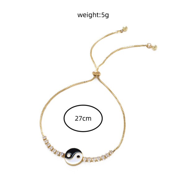 Magical Yin Yang Tai Chi Pendant with Micro-set Zircon on Bracelet - Image 3