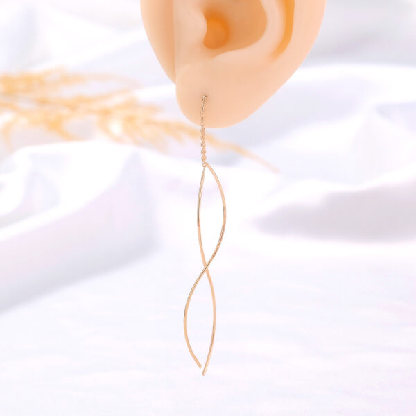 Exquisite Gold S-Shaped Wave Earrings: Elevate Your Style with Stunning Jewellery - Image 4