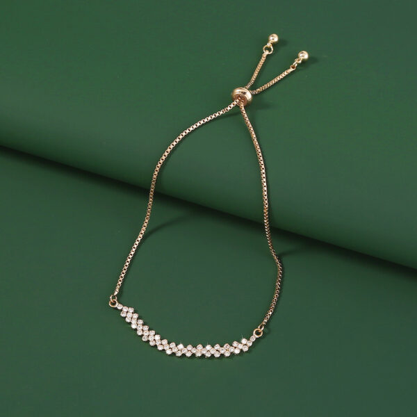 Stunning Micro paved Zircon Pendant & Bracelet Set | Brass Gold - Image 5