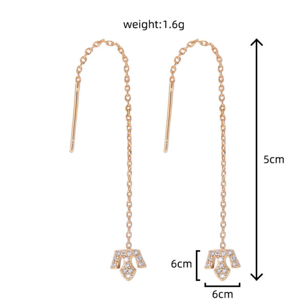 Exquisite Gold Crown Zircon Copper Accessories with Tassel Ear Wire | Shop Now for Glamorous Elegance - Image 7