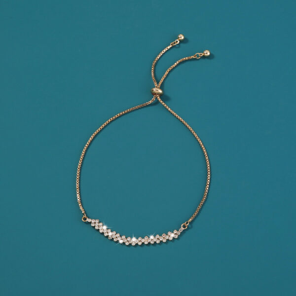 Stunning Micro paved Zircon Pendant & Bracelet Set | Brass Gold - Image 8