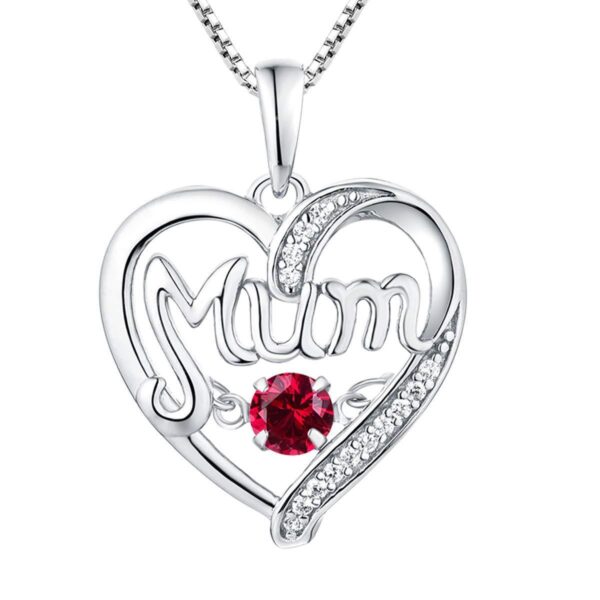 S925 Silver Heartbeat Mom Necklace: Birthstone Smart Pendant Gift - Image 5