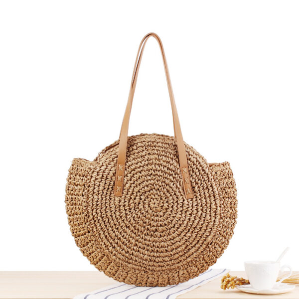 Our Chic Round Straw Handbag: The Essential Summer Beach Bag - Image 2