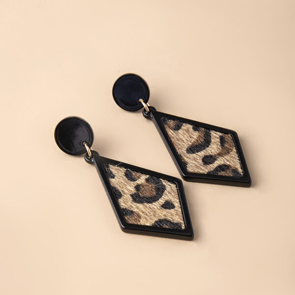 Chic Vintage Geometric Leopard Skin Acrylic Earrings: Statement Accessory - Image 4